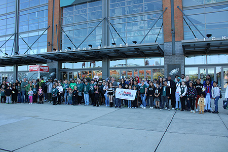 E-A-G-L-E-S, EAGLES!  Our pride for Philadelphia showed as our students were taken on a tour of the stadium.