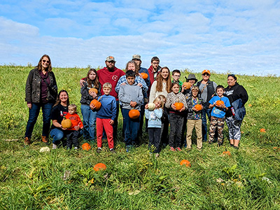 Pumpkin picking is always a favorite fall pastime as our students enjoy Field of Adventures near Harrisburg.