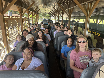 All aboard for the tour of wildlife at Lake Tobias.